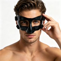 Nouveau Masque Demi-Visage pour Homme 2026, Masque de Soirée Vénitien en Plastique Noir, Style Sportif pour Halloween, Cosplay