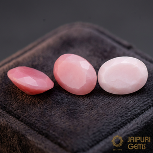 Pierre précieuse naturelle opale rose de Jaipur, taille ovale 6 mm, pierre brute polie certifiée par un tiers pour la fabrication de bijoux - Product Image 4
