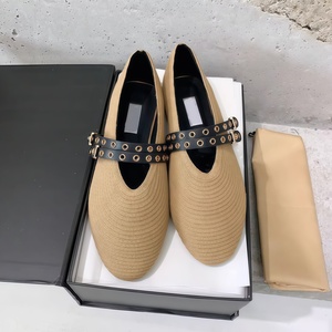 Zapatos Planos <span class=keywords><strong>de</strong></span> Diseño <span class=keywords><strong>de</strong></span> Lujo <span class=keywords><strong>para</strong></span> Mujer, Estilo Mary Jane, Tejidos, con Punta Redonda, Correa <span class=keywords><strong>de</strong></span> Cuero Genuino, Zapatos <span class=keywords><strong>de</strong></span> Bailarina, <span class=keywords><strong>de</strong></span> Piel <span class=keywords><strong>de</strong></span> Oveja - Product Image 2