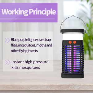 SAIJZEK Nouveauté, anti-moustiques solaires à haute efficacité, intérieur/extérieur, <span class=keywords><strong>UV</strong></span> LED, choc électrique, <span class=keywords><strong>lampe</strong></span> anti-moustiques USB - Product Image 3