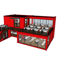Deux étages Pop-up conteneur café restaurant bar café kiosque, stand utiliser des maisons préfabriquées en acier