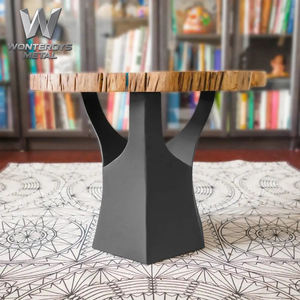 Idée de design : table basse <span class=keywords><strong>en</strong></span> métal noir pour extérieur, patio, <span class=keywords><strong>jardin</strong></span>, hôtel, restaurant, base <span class=keywords><strong>en</strong></span> fer robuste pour usage commercial - Product Image 5