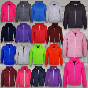 Enfants Filles & Garçons Unisexe Plain Fleece Warm Hoodie Zip up Style Zipper - Product Image 2