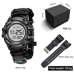 Montre de prière islamique pour hommes, montre Azan, boussole Qibla, montre-bracelet numérique, lumineuse, étanche, montre de survie en plein air - Product Image 6