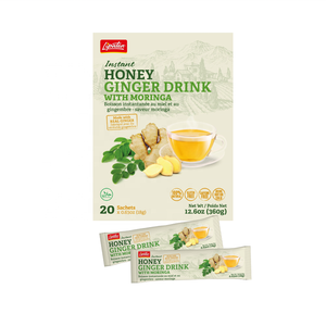 Boisson au miel et au <span class=keywords><strong>gingembre</strong></span> Lipatea-Poudre de thé instantanée au <span class=keywords><strong>gingembre</strong></span> <span class=keywords><strong>Moringa</strong></span>, thé sans OGM/sans gluten/sans caféine, 20 paquets - Product Image 1