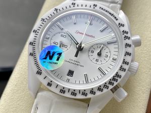 Top qualité mécanique plongeur étanche 44mm N1 usine 9300 mouvement blanc boîtier en céramique multi-fonction Chrono montre - Product Image 3