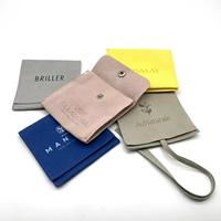 Pochette à bijoux mignonne en cuir écologique durable avec impression UV, logo personnalisé, mini bouton-pression, pour cadeau et rangement de voyage (usage promotionnel)