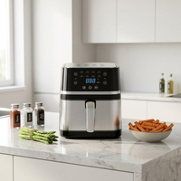 Friteuse à air intelligente grande capacité 9L, friteuse à air numérique multifonction en acier inoxydable pour usage domestique