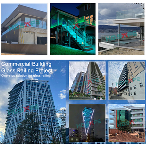 Sàn U nhôm hàng rào kênh kính lan can cho ban công hiên cầu thang mái sân thượng lan can kính cường lực Bảng điều khiển kính lan can - Product Image 5