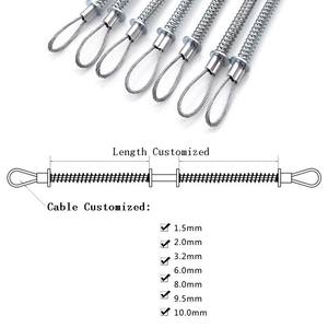 7x19 스테인레스 스틸 와이어 로프 슬링 페룰 채찍 체크 안전 케이블 스프링 케이블 후프 파이프 경련 튜브 스트랩 절단 용접 - Product Image 4