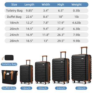 Elegant <strong>Black</strong> Design Luggage Set 6 Pcs ABS Hard Shell <strong>Suitcases</strong> with TSA Locks China Factory High Quality Products for Travel - Product Image 6