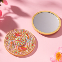 Miroir compact en métal personnalisé au design moderne Miroir cosmétique de poche encadré par sublimation personnalisé pour salle de bain Outil de maquillage de voyage