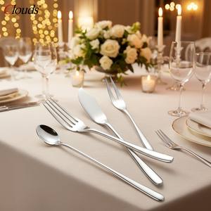 Ensemble <span class=keywords><strong>de</strong></span> couverts <span class=keywords><strong>de</strong></span> luxe en acier inoxydable cuillère et fourchette en métal <span class=keywords><strong>vaisselle</strong></span> pour hôtels <span class=keywords><strong>vaisselle</strong></span> <span class=keywords><strong>anglaise</strong></span> pour des expériences culinaires élégantes - Product Image 6