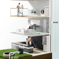 Pompa Sirkulasi Air Panas Domestik QY Water Shield 600W 220V Pompa Multistage Motor Tembaga Murni Segel Baja Tahan Karat 1