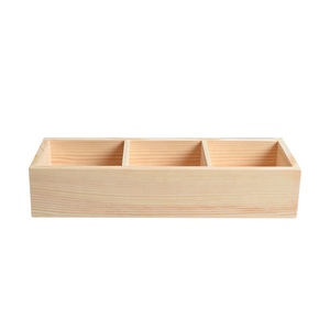 Pine multi-plaid small solid wood uncovered wooden storage box small wooden box