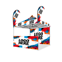 Tente pliante pour salon professionnel 10x10, auvent imprimé avec logo personnalisé, gazebo pliable en polyester Oxford pour événements commerciaux
