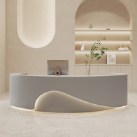 Comptoir de réception moderne et simple en MDF personnalisable pour salon de beauté, magasin de vêtements, caisse, salle de danse, arche de photographie de mariage