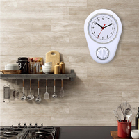 Reloj de Cocina de Pared de Plástico con Temporizador, Termómetro, Reloj Temporizador de Cocina en Venta