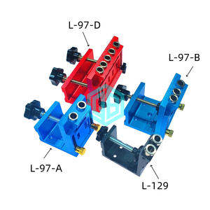 Aluminum Alloy Pocket Hole Jig Kit | 15&deg; Adjustable <strong>Drill</strong> <strong>Guide</strong> with Metric Clamp System for Precision Woodworking &amp; Carpentry - Product Image 1