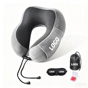 Oreiller de voyage ergonomique pour le cou, imprimé avec un logo, pour dormir en avion et en voiture - Product Image 1