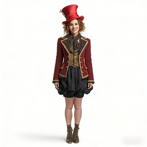 Costume de Chapeur Fou pour Adulte, Tenue de Cosplay <span class=keywords><strong>Alice</strong></span> <span class=keywords><strong>au</strong></span> <span class=keywords><strong>Pays</strong></span> <span class=keywords><strong>des</strong></span> <span class=keywords><strong>Merveilles</strong></span> pour Fête d'Halloween, Veste de Soirée Fantaisie - Product Image 1