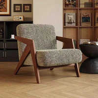 Fauteuil de Salon Moderne Minimaliste en Bois de Haute Qualité, Chaises de Salle à Manger Inclinables Confortables pour Maison, Bureau, Style Traditionnel et Antique