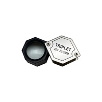 Loupe de lecture miniature TRIPLET 20X et 10X, loupe pliable de poche en métal argenté et doré, loupe noire pour bijoux