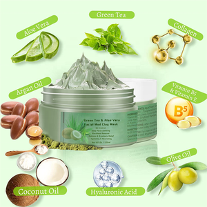 Masque Facial à base <span class=keywords><strong>de</strong></span> boue végétalienne biologique, contrôle <span class=keywords><strong>de</strong></span> l'huile, marque privée, Aloe Vera, masque à base d'argile pour les Pores, dissolvant <span class=keywords><strong>de</strong></span> points noirs, nouvelle collection - Product Image 4
