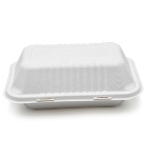 6 pulgadas para llevar bagazo contenedor de alimentos almeja Shell caja de comida desechable compostable <span class=keywords><strong>microondas</strong></span> - Product Image 1