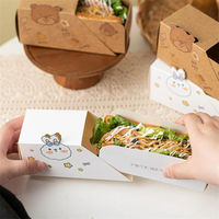 Boîtes en papier d'emballage de sandwich à emporter jetables personnalisés Hot Dog Taco Sandwich Boîtes en papier d'emballage de conteneur de restauration rapide
