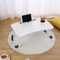 Vente directe d'usine, table d'ordinateur pliable en MDF pour la maison, le bureau, design compact, facile à transporter, utilisation en dortoir