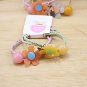 Coletero de tela con nudo floral estilo coreano, colores surtidos, banda elástica para el pelo para niños, tocado informal - Product Image 4