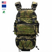 Chaleco Táctico de Asalto con Diseño de Rayas de Tigre, Nailon 500D, Sistema MOLLE, Portaplacas con Bolsa Desmontable