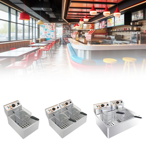 Machine commerciale à <span class=keywords><strong>frites</strong></span> en acier inoxydable <span class=keywords><strong>2</strong></span> réservoirs <span class=keywords><strong>2</strong></span> paniers <span class=keywords><strong>friteuse</strong></span> à croustilles <span class=keywords><strong>friteuse</strong></span> électrique/gaz hôtels Restaurants - Product Image 6