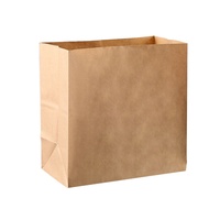 Sac en papier kraft à fond plat sans poignée, imprimé avec logo personnalisé, pour boulangerie, vente au détail, livraison, emporter, emballage alimentaire, pain
