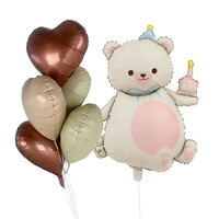 Nouveau ballon en aluminium en forme d'ours magique, ballon de dessin animé pour la décoration de fête d'anniversaire des enfants et accessoires photo