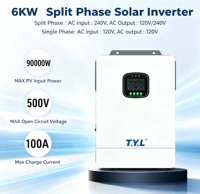 Système solaire modulaire au lithium-ion MPPT 6KW 10KWH pour serres, vignobles et fermes - Kit hors réseau avec onduleur à onde sinusoïdale pure