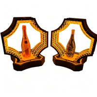 Support d'affichage de bouteille en acrylique LED personnalisé, glorificateur de bouteille unique éclairé pour vin et spiritueux, idéal pour bar et comptoir de vente au détail