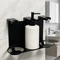 Distributeurs automatiques de savon liquide triples en plastique ABS à fixation murale pour salle de bain et hôtel