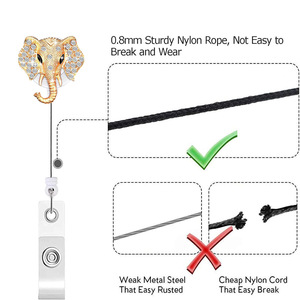 In-stock alloy elephant back clip with easy-pull buckle, retractable badge roll, name tag, <b>ID</b> card <b>holder</b>, stretchable - Product Image 3