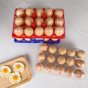 Kustom 6/12/15/18/30 lubang baki telur hewan peliharaan plastik sekali pakai Supermarket berwarna karton telur - Product Image 4