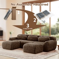 Canapé modulaire sectionnel sans structure en mousse haute densité, compressé sous vide et pliable, pour petit appartement, maisonnette, camping-car, dortoir, hôtel