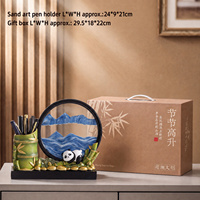 Porte-stylo créatif en résine Panda avec peinture à paillettes, design bambou, décoration de bureau inspirante, cadeau d'anniversaire pour le bureau