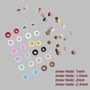 Ojetes de cobre mini coloridos de 1.0-2.5mm, ojetes pintados estilo caramelo para zapatos de muñecas BJD, orificios para cinturones DIY y accesorios para bolsos, mezclados/1 color - Product Image 2