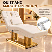 Table de soin électrique de luxe pour salon de beauté, 4 moteurs, chauffante, pour massage, traitement et spa, lit pour extensions de cils