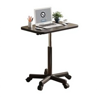 Nouvelle table de travail mobile réglable en hauteur en bois, table d'appoint pour canapé, table d'ordinateur mobile, bureau d'écriture