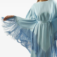 Vente en gros de vêtements haut de gamme personnalisés Odm/oem Premium Factory Col en O Cravate Tassel Ensemble bohème deux pièces Robe caftan pour femmes