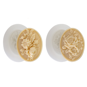 Khuôn Silicone Xà Phòng Hoa Chạm Nổi Dụng Cụ Làm Đồ Trang Trí Xà Phòng Hình Elip Dụng Cụ Làm Bánh Tráng Miệng Sô Cô La Bánh Quy - Product Image 1