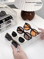 Organisateur de lunettes de style tiroir, présentoir de lunettes de soleil multi-niveaux en acrylique pour bureau, anti-poussière et résistant aux chocs