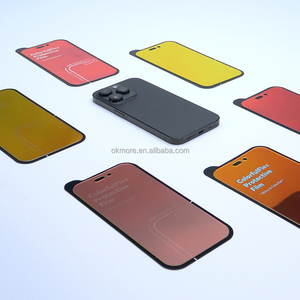 ฟิล์มกระจกนิรภัยกันรอยแบบไล่สีหลากสีสำหรับโทรศัพท์มือถือ iPhone 15 16 17 Pro Max ขายส่ง - Product Image 6